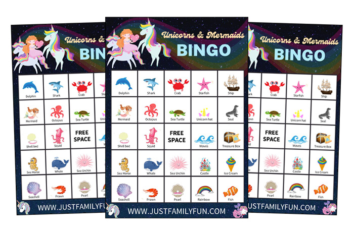 Unicorn & Mermaid Bingo