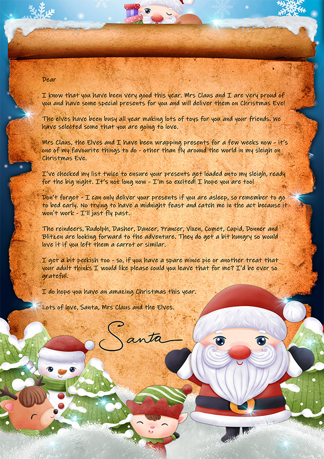 printable santa letter