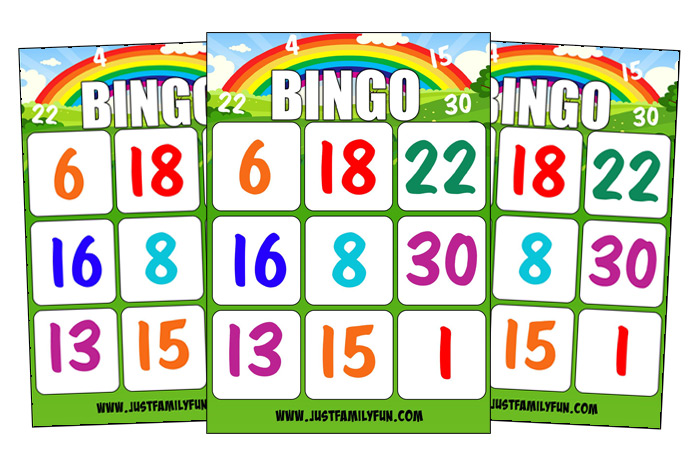 Printable Number Bingo Cards for Kids