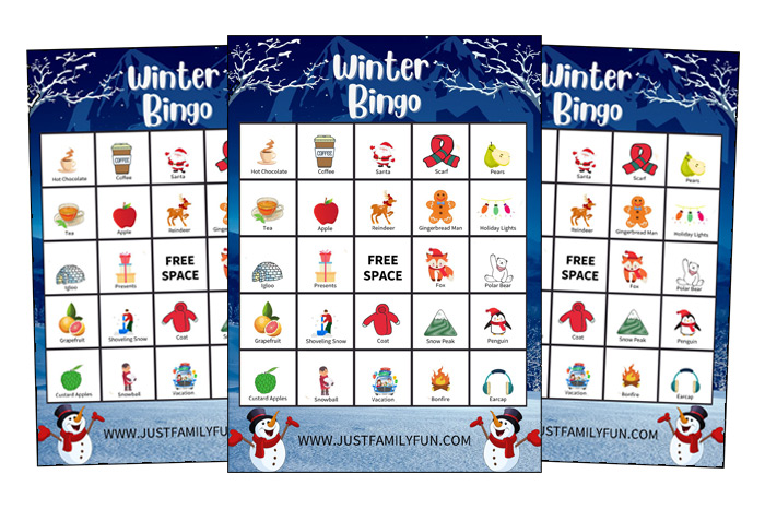 Printable Winter Bingo Tickets