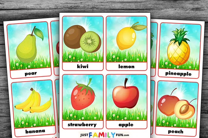 Printable Fruit Flashcards for Kids