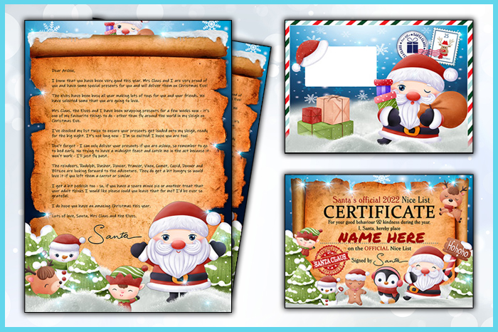 free santa letter and certificate