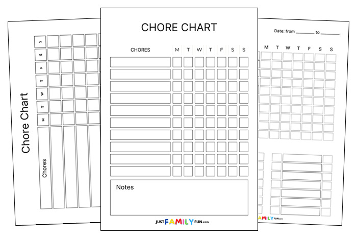 blank chart template for kids