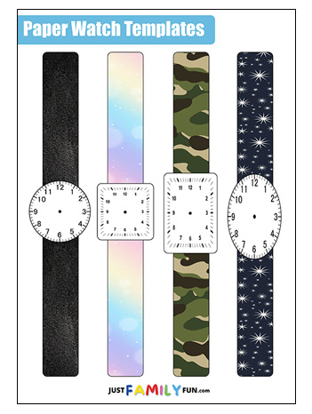 kids blank paper watch template
