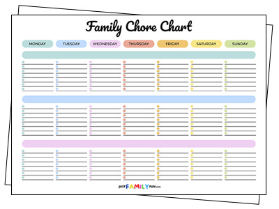 Chore Chart For Family Of 3