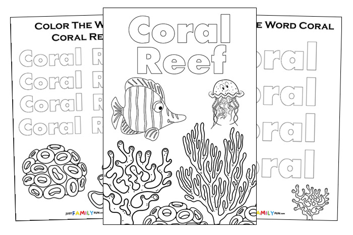 Coral Reef Text Coloring Pages