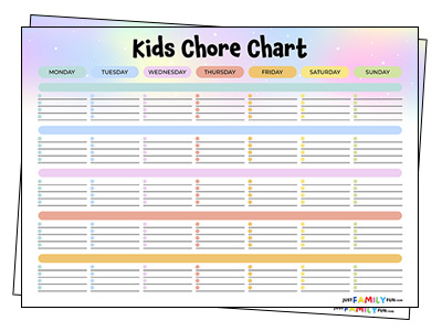 Chore Chart For 5 Kids