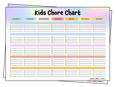 free printable chore chart templates for kids