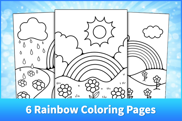 6 Rainbow Coloring Pages