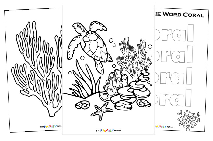 free coral reef coloring pages