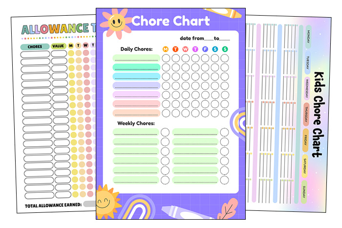 household chores for kids worksheets