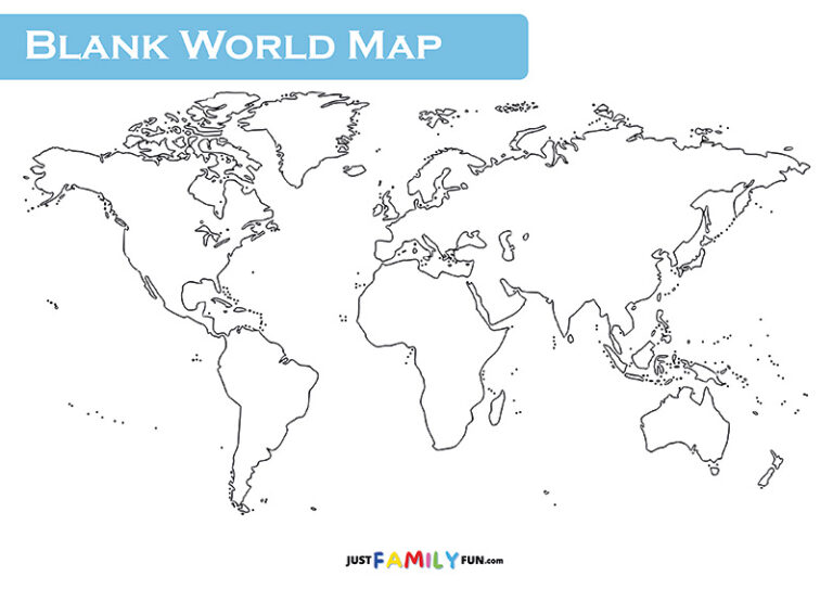 Printable Blank World Map Template | Just Family Fun