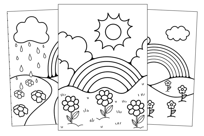 rainbow printable coloring pages