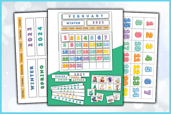 printable calendar for kindergarten classroom