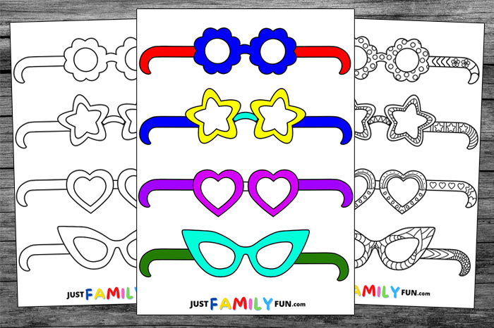 printable glasses cut out template