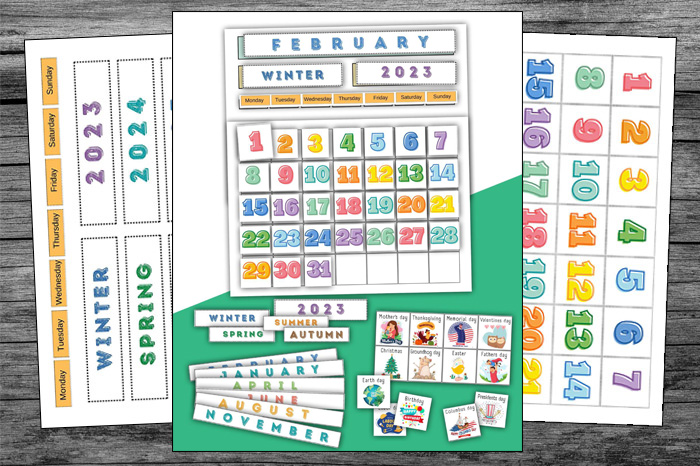 printable calendar for kindergarten classroom