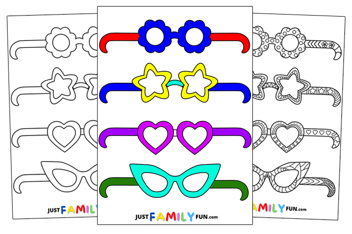 faktor hektar Slime Printable Glasses Cut Out Template | Just Family Fun