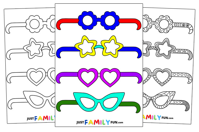 printable glasses cut out template