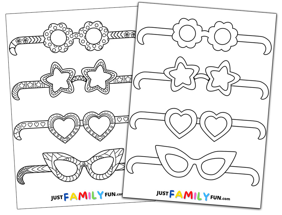 Printable Glasses Cut Out Template | Just Family Fun