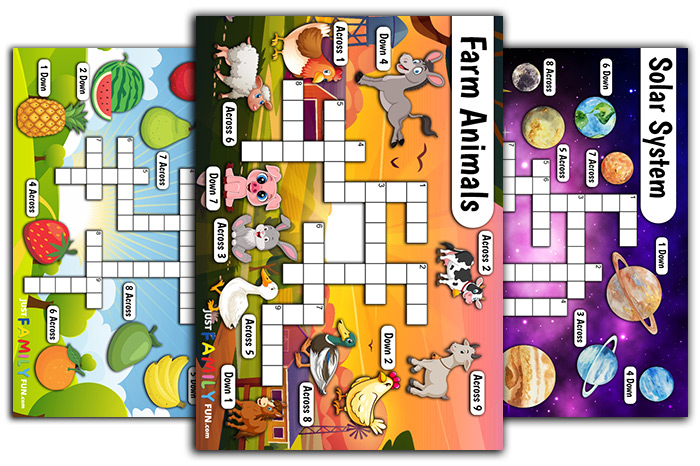 Free Printable Kids Crossword Puzzles | Just Family Fun