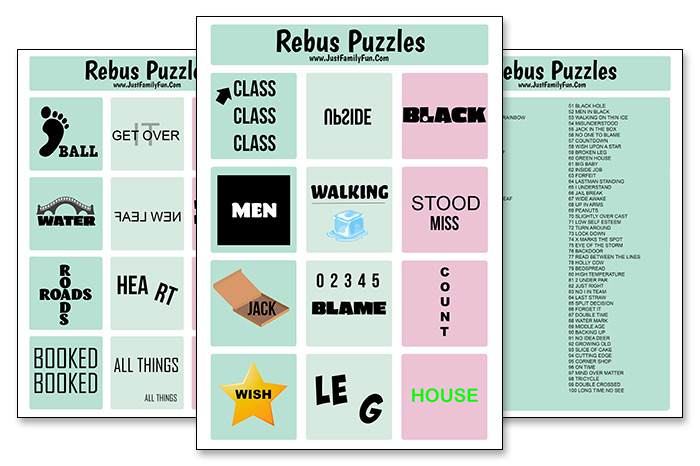 100 Printable Rebus Puzzles With Answers PDF Just Family Fun