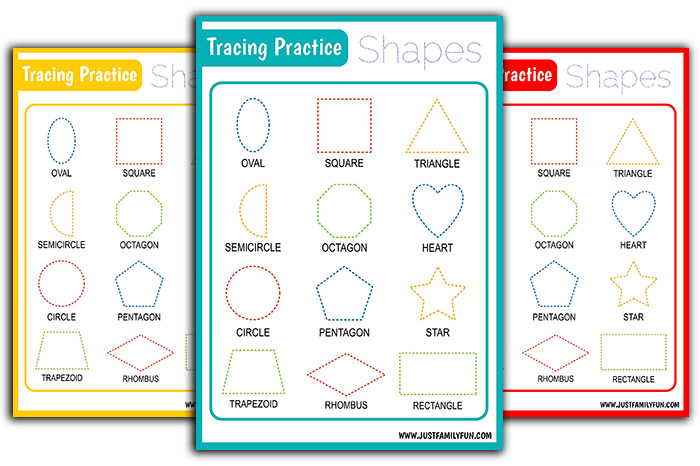 Shapes To Trace Worksheets