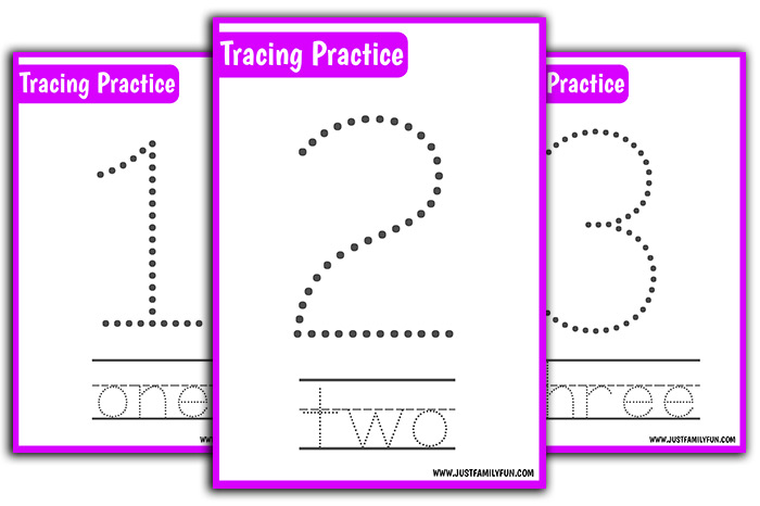 Trace Numbers 1-10 Worksheets
