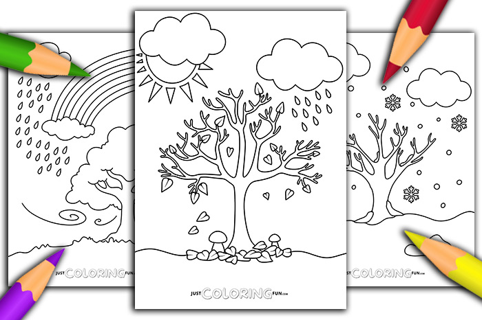 the four seasons coloring pages for preschoolers