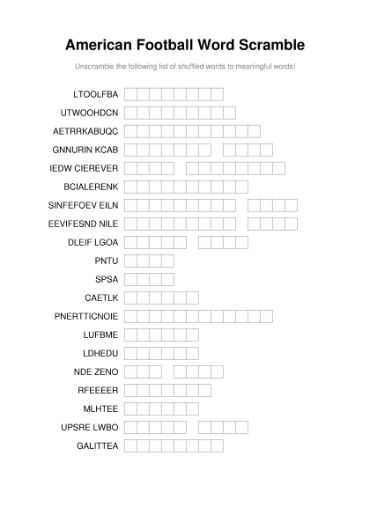 100 Printable Word Scramble Puzzles With Answers 16