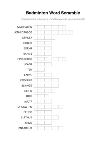 100 Printable Word Scramble Puzzles With Answers 15