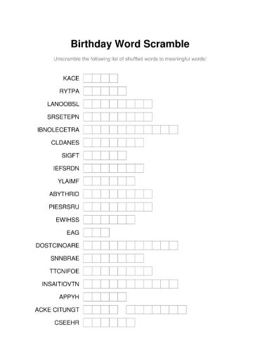 100 Printable Word Scramble Puzzles With Answers 28
