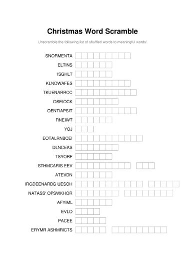 100 Printable Word Scramble Puzzles With Answers 26