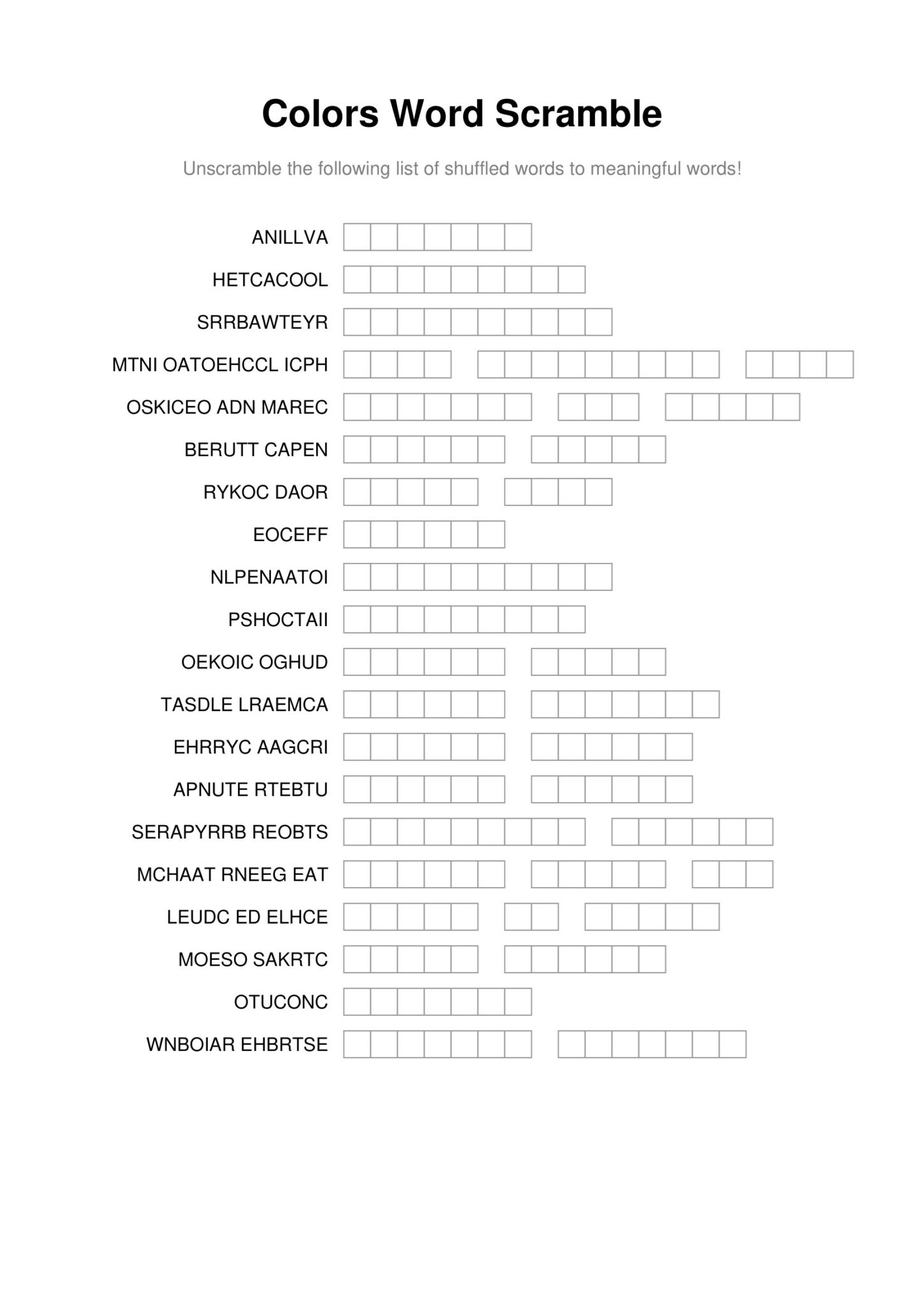 Word Scramble Puzzles Printable | Just Family Fun