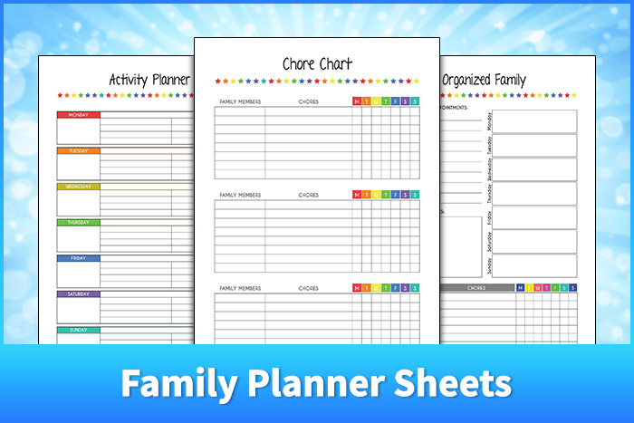 Family Planner Sheets