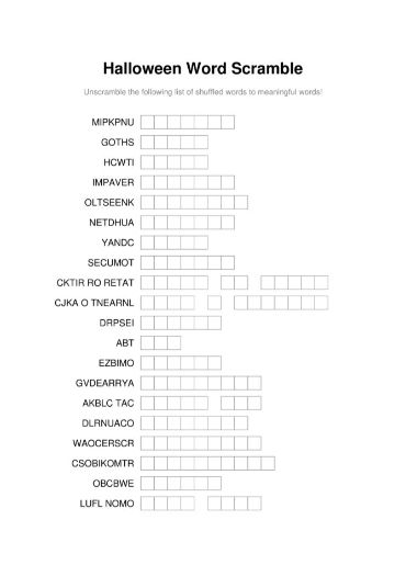 100 Printable Word Scramble Puzzles With Answers 24