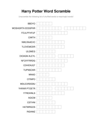 100 Printable Word Scramble Puzzles With Answers 42