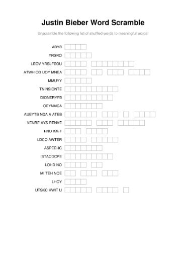 100 Printable Word Scramble Puzzles With Answers 48