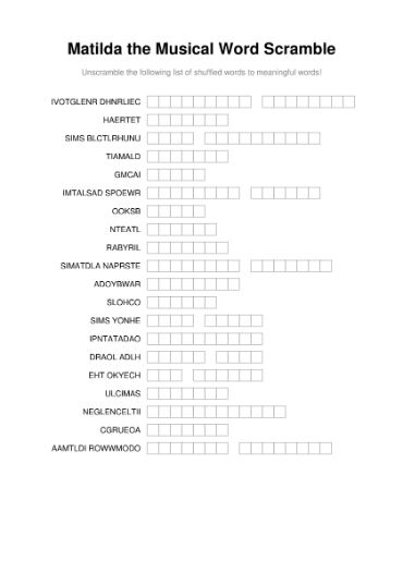 100 Printable Word Scramble Puzzles With Answers 40