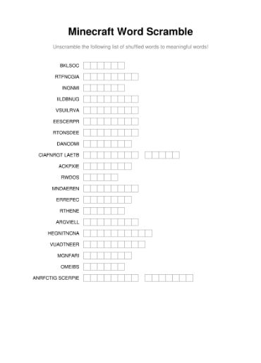 100 Printable Word Scramble Puzzles With Answers 34