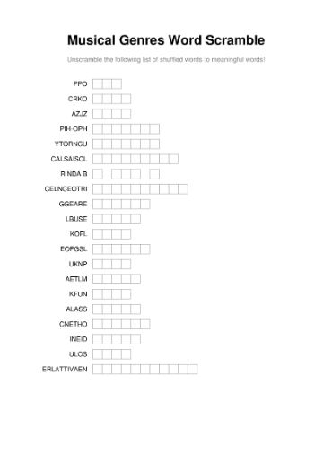 100 Printable Word Scramble Puzzles With Answers 57