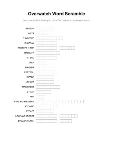 100 Printable Word Scramble Puzzles With Answers 33