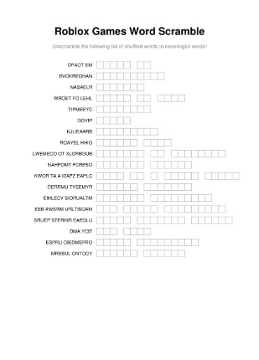 100 Printable Word Scramble Puzzles With Answers 31
