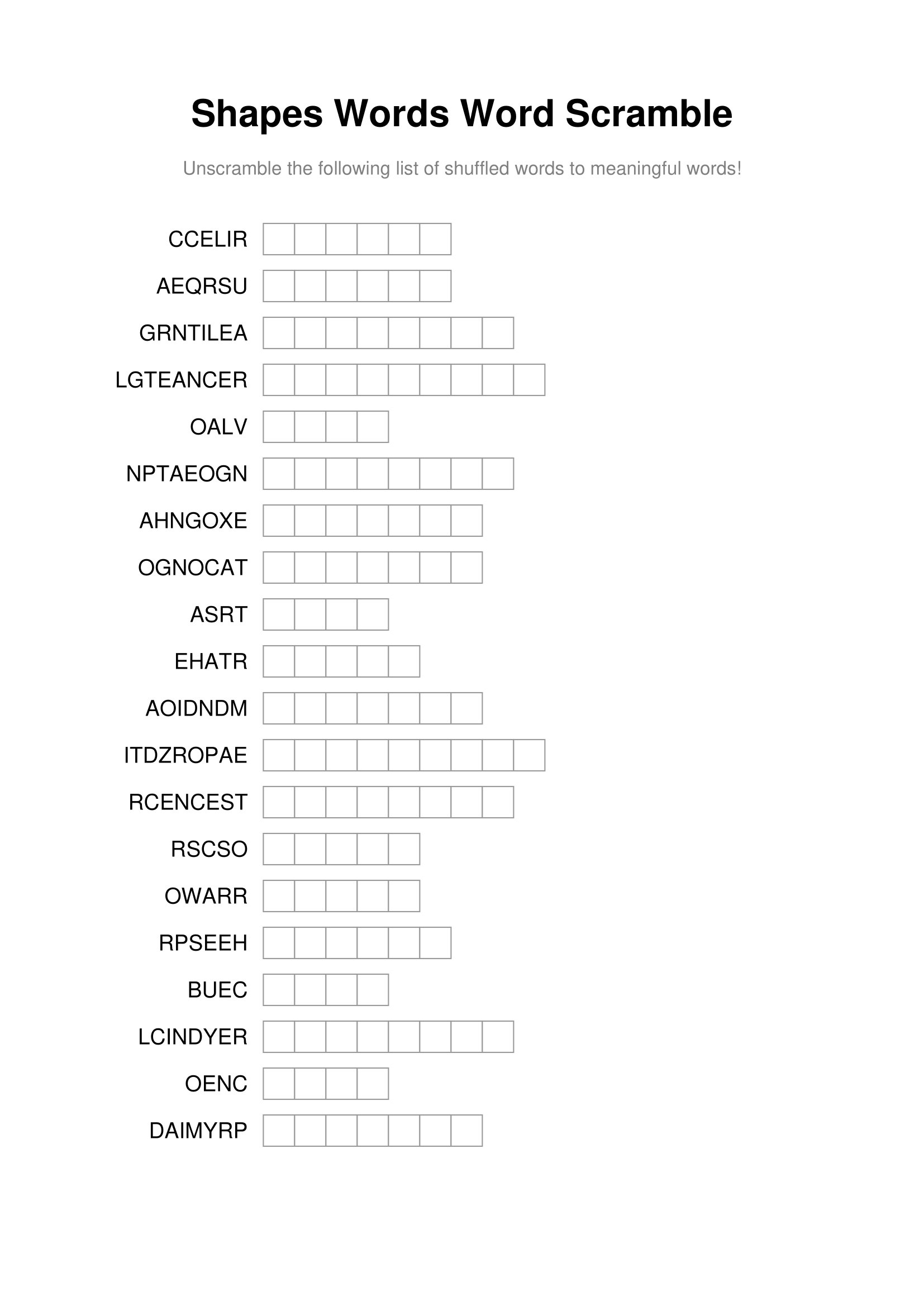 100 Printable Word Scramble Puzzles With Answers Just Family Fun