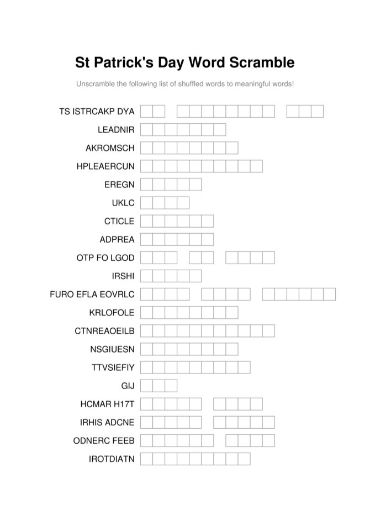 100 Printable Word Scramble Puzzles With Answers 19