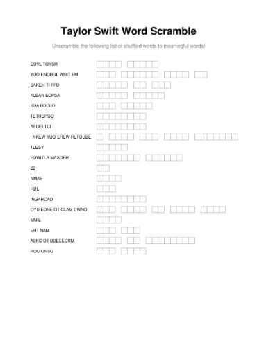 100 Printable Word Scramble Puzzles With Answers 45