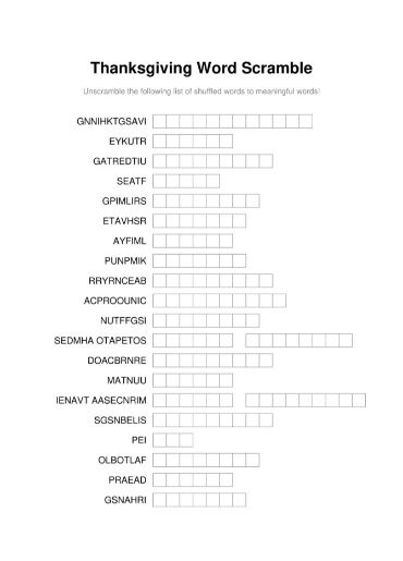 100 Printable Word Scramble Puzzles With Answers 18