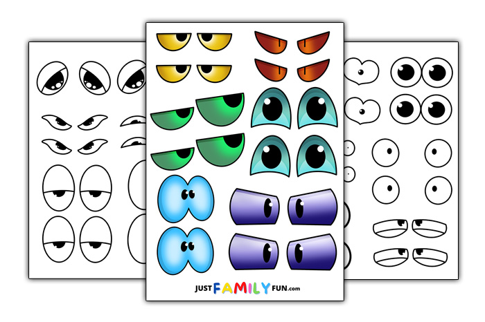 UPDATED – Silly Printable Googly Eyes Template Craft 2D shapes