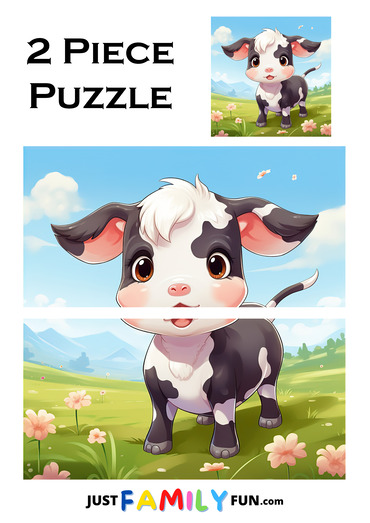printable cow puzzle