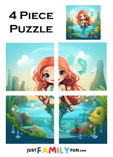 printable mermaid puzzle