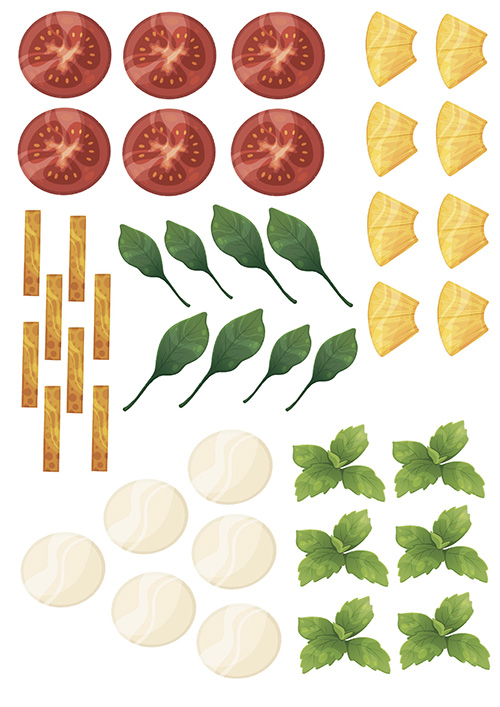 pizza topping cutouts